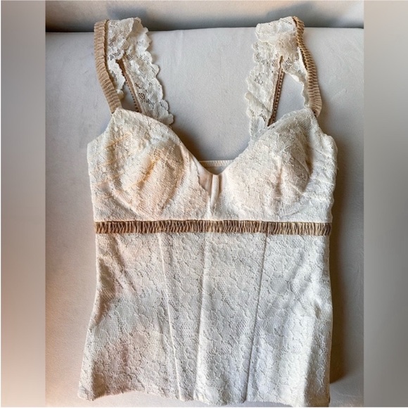 La PERLA Vintage Elegant Cream Lace Bustier - Picture 3 of 11